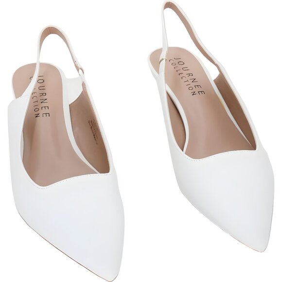 Journee Collection Paulina Slingback Pump White Women US 7.5M - Picture 1 of 6